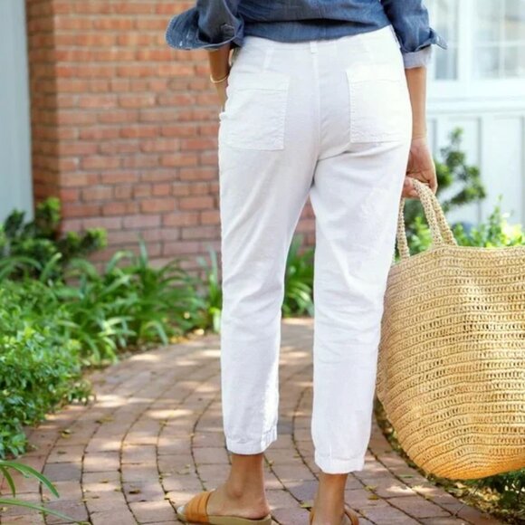 Like new! Frank & Eileen Jameson Utility Linen Joggers White‎ 0 - Picture 2 of 7